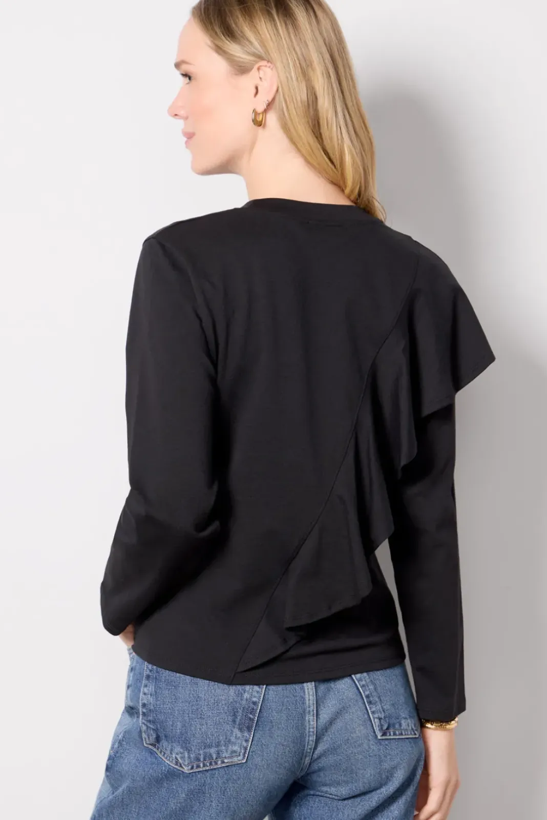 Tops & Tees<NATION LTD Farrah Flounce Top Jetblack