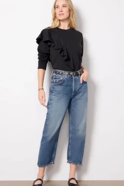 Tops & Tees<NATION LTD Farrah Flounce Top Jetblack