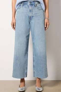 Jeans<RAG AND BONE Featherweight Andi High-Rise Ankle Wide Leg Beacon