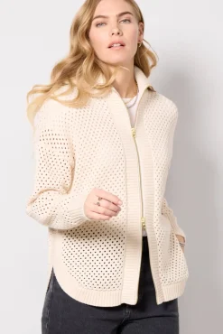 Sweaters<VARLEY Finn Longline Knit Jacket Whitecap