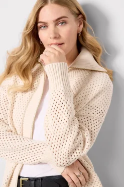 Sweaters<VARLEY Finn Longline Knit Jacket Whitecap