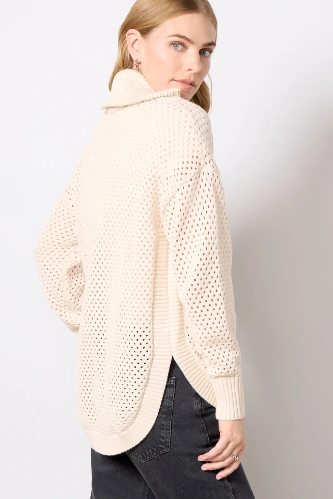Sweaters<VARLEY Finn Longline Knit Jacket Whitecap