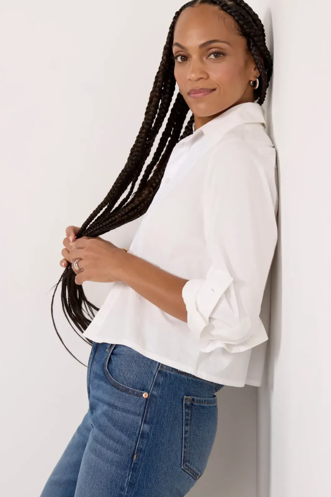Tops & Tees<CITIZENS OF HUMANITY Fino Boxy Cropped Shirt White