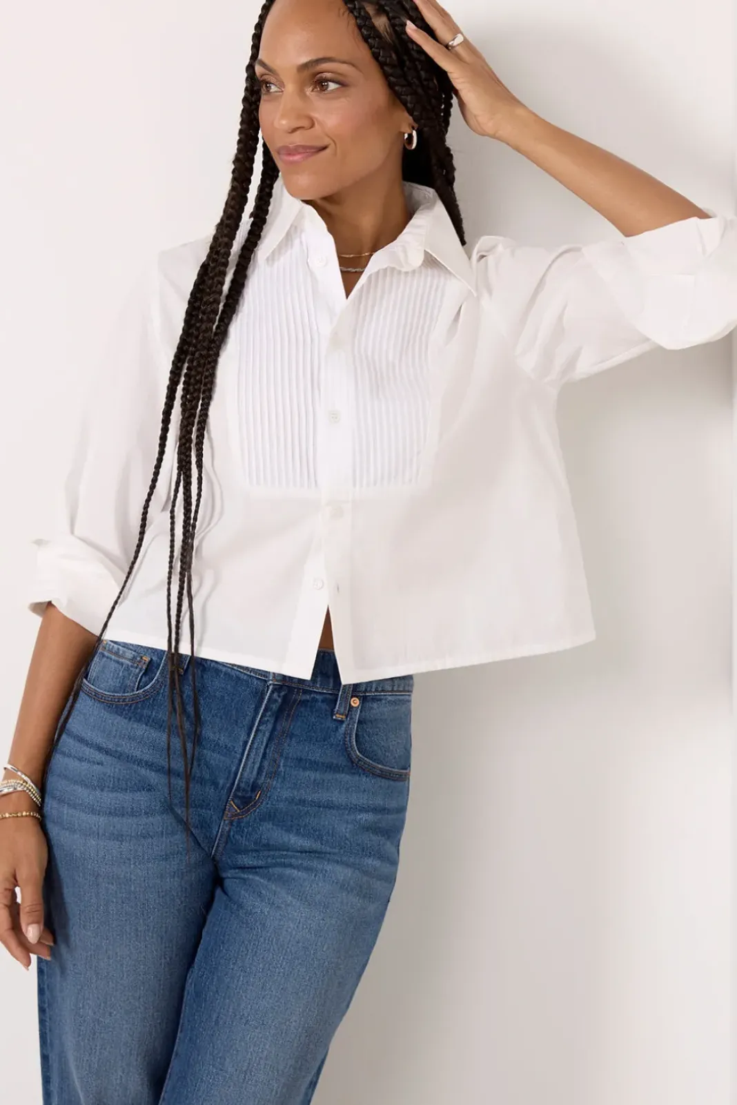 Tops & Tees<CITIZENS OF HUMANITY Fino Boxy Cropped Shirt White
