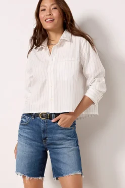 Tops & Tees<CITIZENS OF HUMANITY Fino Cropped Shirt Clovestripe