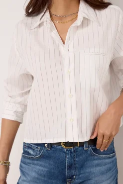 Tops & Tees<CITIZENS OF HUMANITY Fino Cropped Shirt Clovestripe