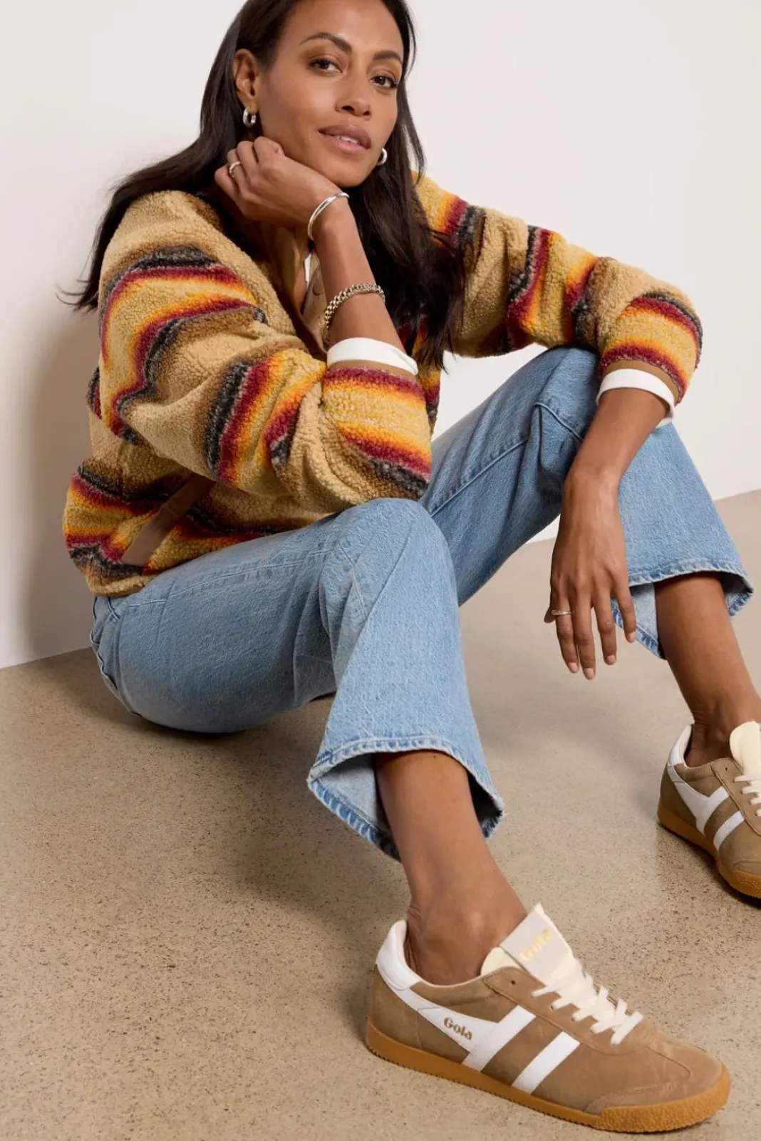 Blazers & Jackets<FAHERTY Fireside Fleece Popover Bonfirestripe