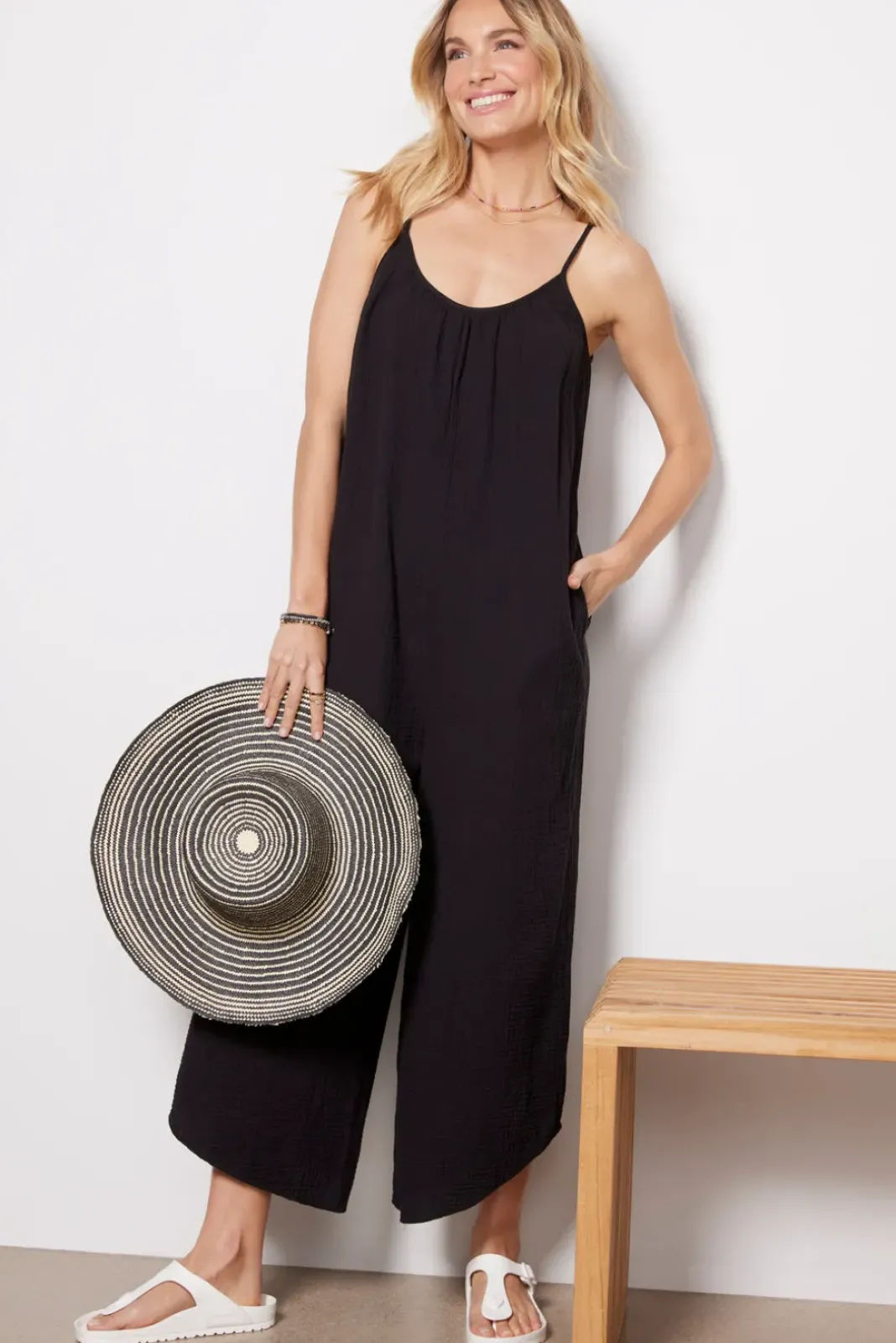 Jumpsuits & Rompers<Z SUPPLY Flared Gauze Jumpsuit Black