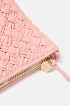 Bags<CLARE V. Flat Clutch with Tabs Blushpuffywoven
