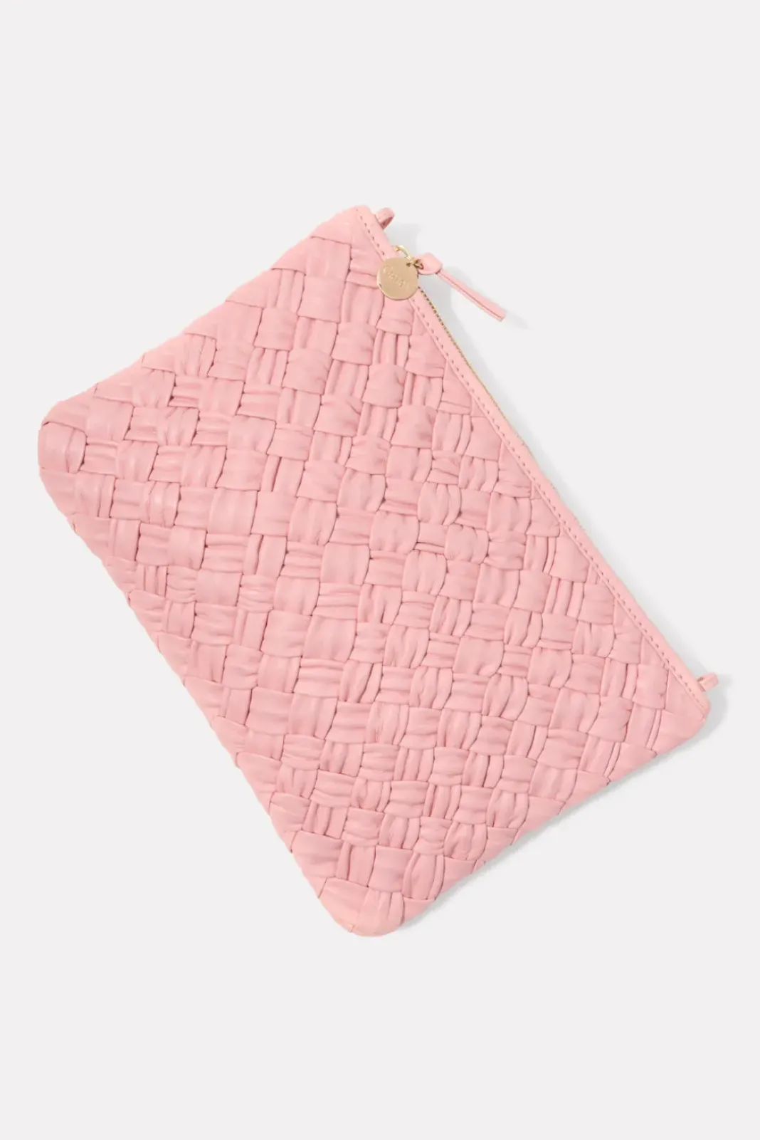 Bags<CLARE V. Flat Clutch with Tabs Blushpuffywoven