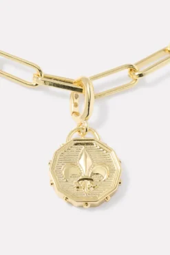 Jewelry<GORJANA Fleur De Lis Coin Charm Gold