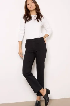 Jeans<RAG AND BONE Flexi Harlow Mid Rise Ankle Straight Black