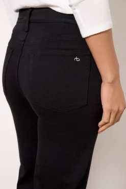 Jeans<RAG AND BONE Flexi Harlow Mid Rise Ankle Straight Black