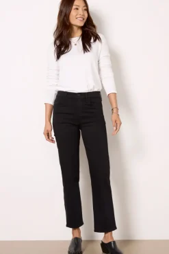 Jeans<RAG AND BONE Flexi Harlow Mid Rise Ankle Straight Black