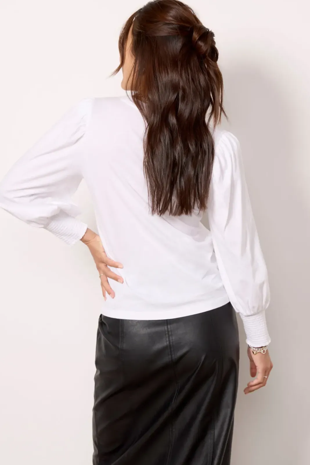 Tops & Tees<NATION LTD Flora Peasant Tee White