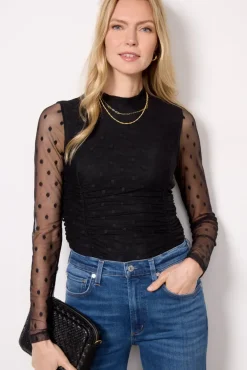 Tops & Tees<EVEREVE Florence Dot Top Black