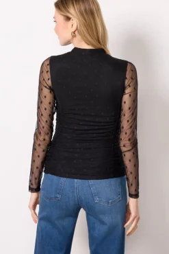 Tops & Tees<EVEREVE Florence Dot Top Black