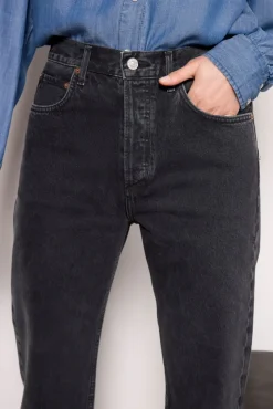 Jeans<AGOLDE Fran Cuffed Straight Blacktea