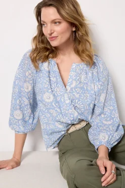 Tops & Tees<EMERSON FRY Frances Blouse Arborblissfulblue