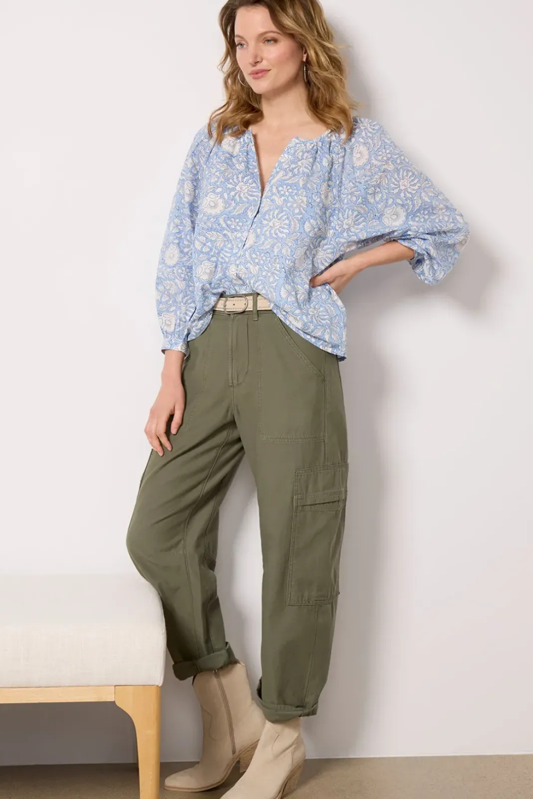 Tops & Tees<EMERSON FRY Frances Blouse Arborblissfulblue