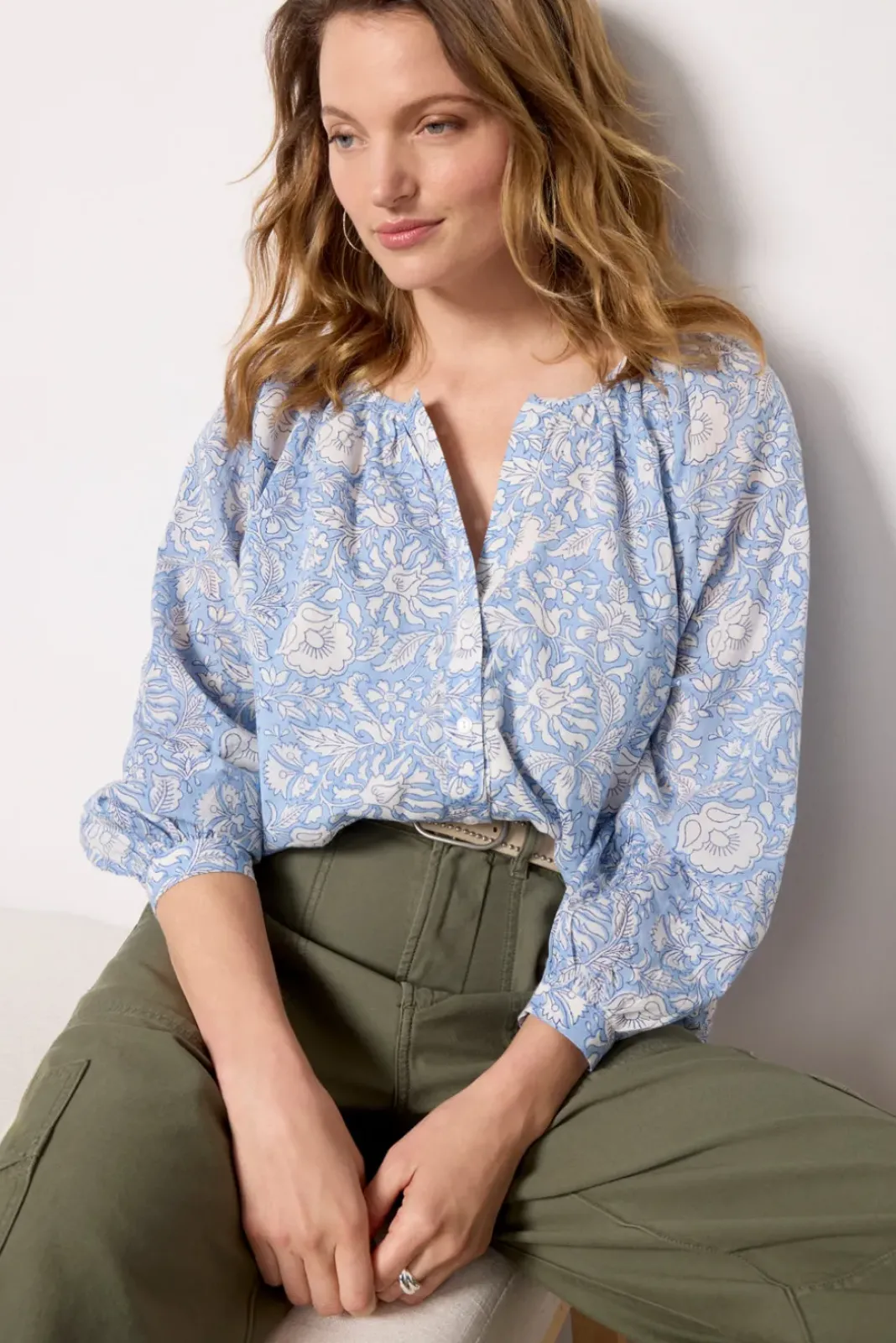 Tops & Tees<EMERSON FRY Frances Blouse Arborblissfulblue