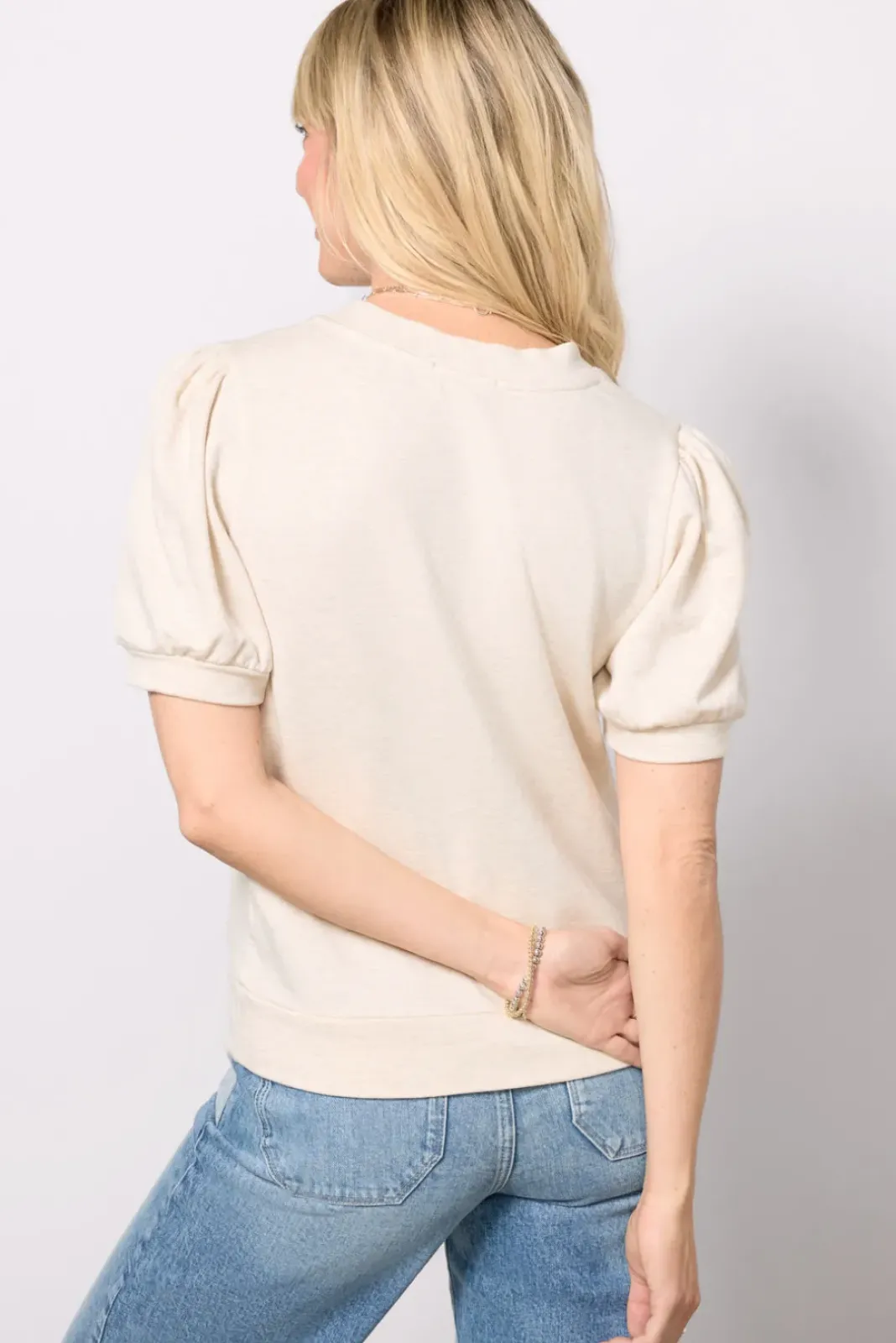 Sweatshirts<EVEREVE Frankie Puff Sleeve Top Oatmealheather