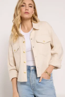 Blazers & Jackets<EVEREVE Frankie Stretch Linen Shacket Natural