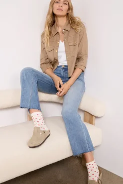 Blazers & Jackets<EVEREVE Frankie Stretch Linen Shacket Camel