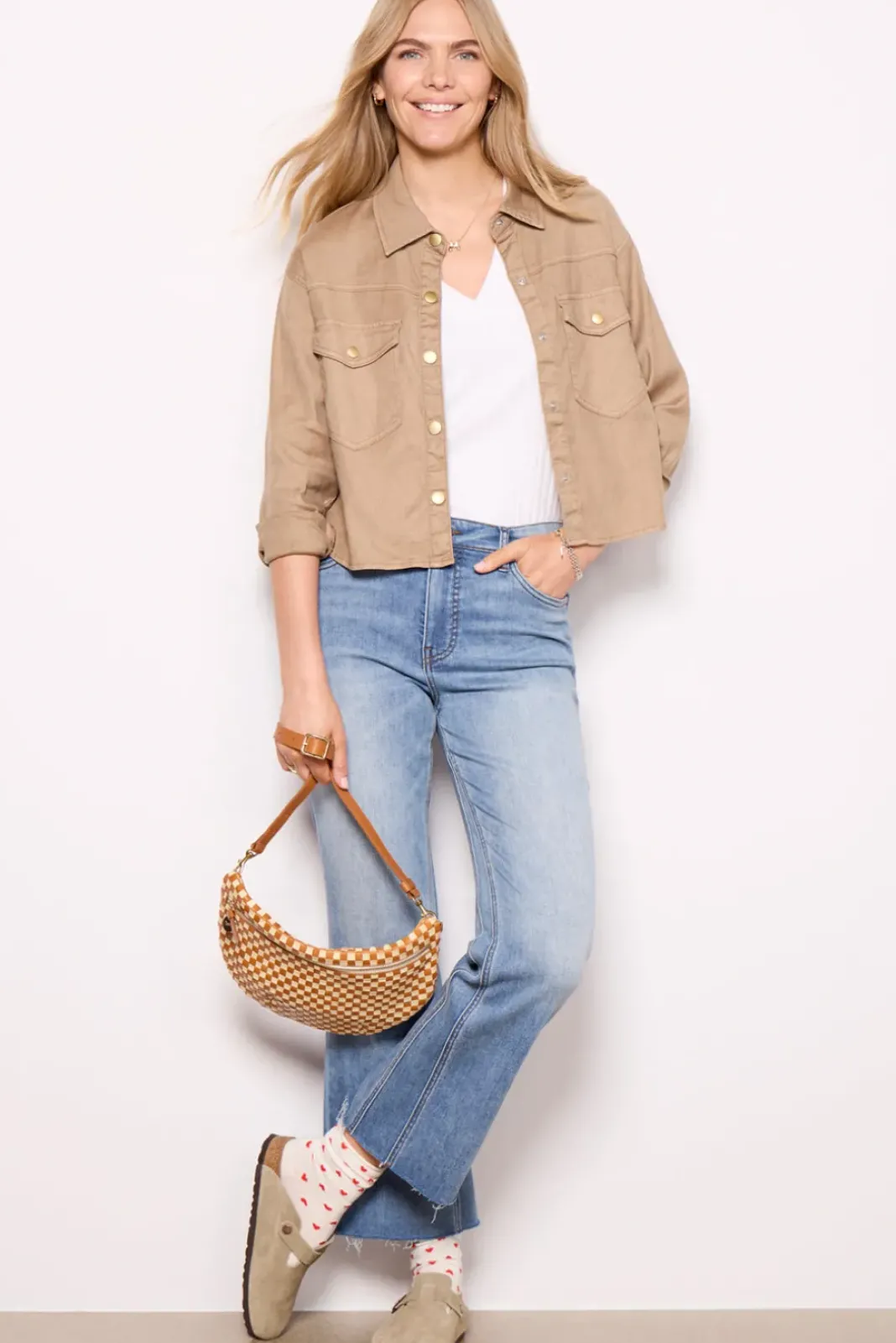 Blazers & Jackets<EVEREVE Frankie Stretch Linen Shacket Camel