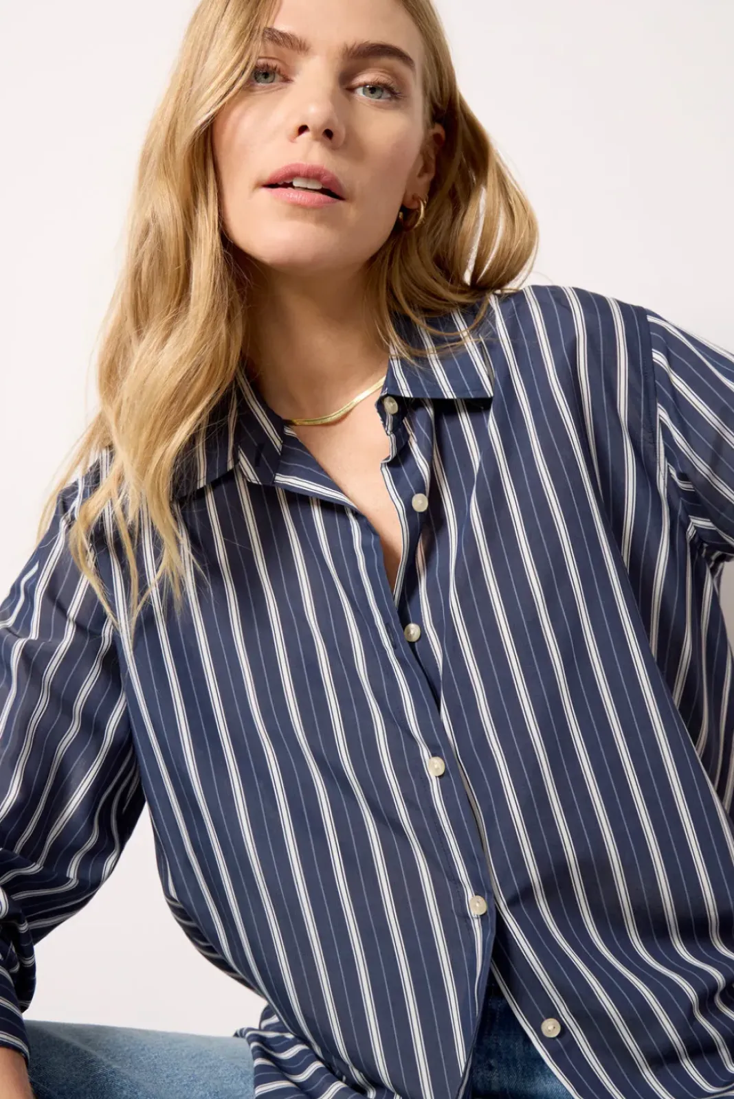 Tops & Tees<Z SUPPLY Frankie Striped Shirt Navalacademy