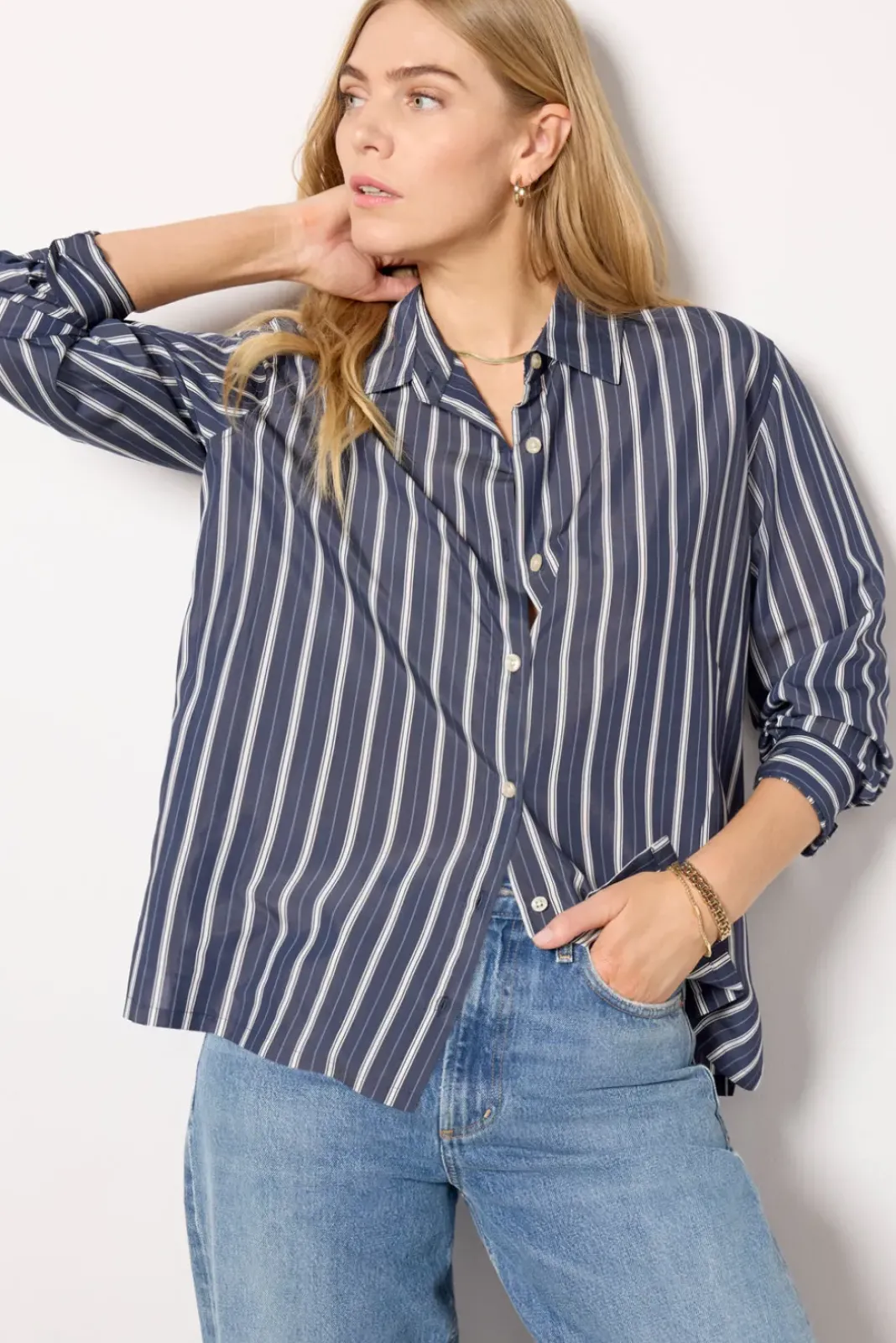 Tops & Tees<Z SUPPLY Frankie Striped Shirt Navalacademy