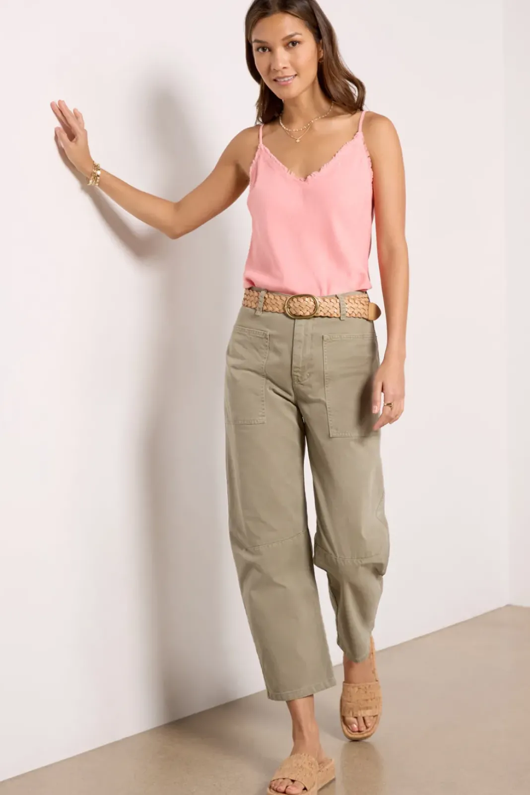 Tops & Tees<CLOTH AND STONE Fray Edge Cami Blossompink