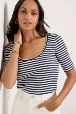 Tops & Tees<FAHERTY Freestyle Knit Tee Desistripe