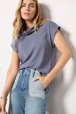 Tops & Tees<EVEREVE Gia Cowl Neck Top FolkstoneGrey