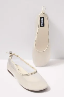 Shoes<ALOHAS Gill Mesh Leather Ballet Flats White