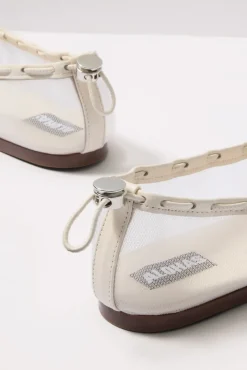 Shoes<ALOHAS Gill Mesh Leather Ballet Flats White