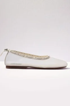 Shoes<ALOHAS Gill Mesh Leather Ballet Flats White