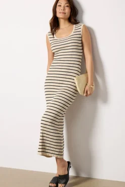 Dresses<Z SUPPLY Gisele Stripe Midi Dress Sandshell