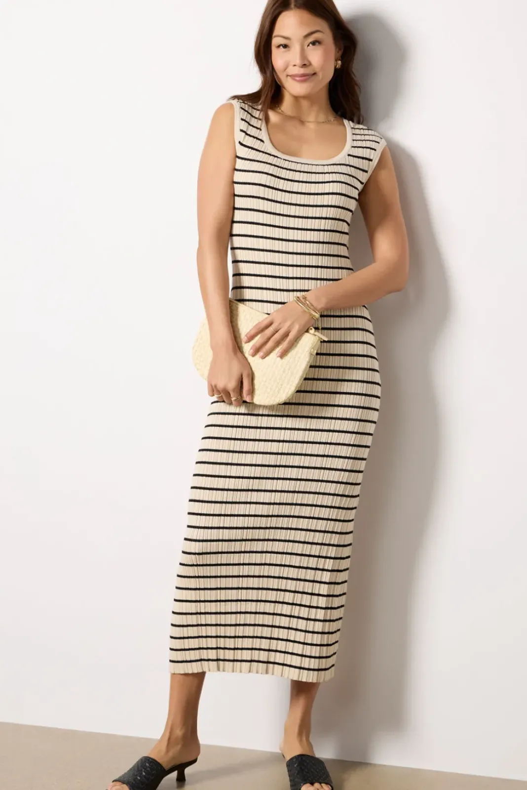 Dresses<Z SUPPLY Gisele Stripe Midi Dress Sandshell