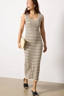 Dresses<Z SUPPLY Gisele Stripe Midi Dress Sandshell
