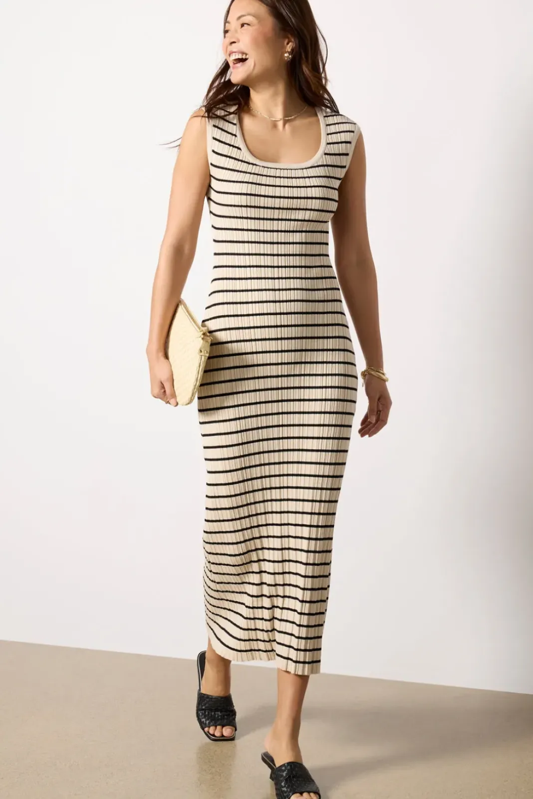 Dresses<Z SUPPLY Gisele Stripe Midi Dress Sandshell