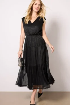 Dresses<EVEREVE Gloria Metallic Dress Blackmetallic