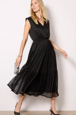 Dresses<EVEREVE Gloria Metallic Dress Blackmetallic