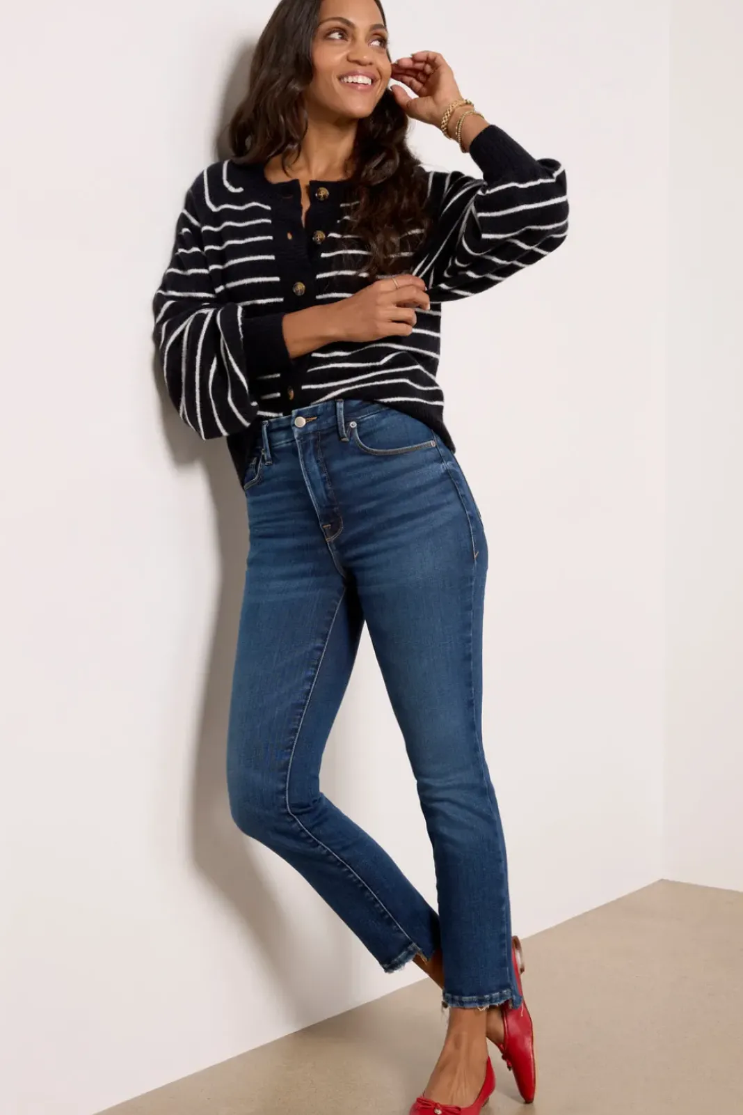 Jeans<GOOD AMERICAN Good Classic Baby Step Hem Indigo511