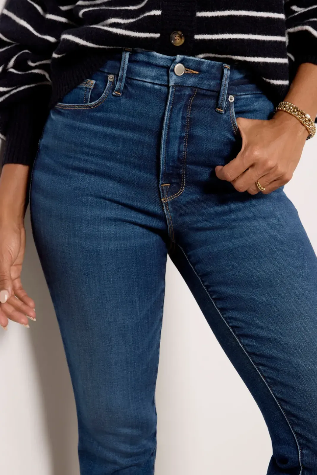 Jeans<GOOD AMERICAN Good Classic Baby Step Hem Indigo511