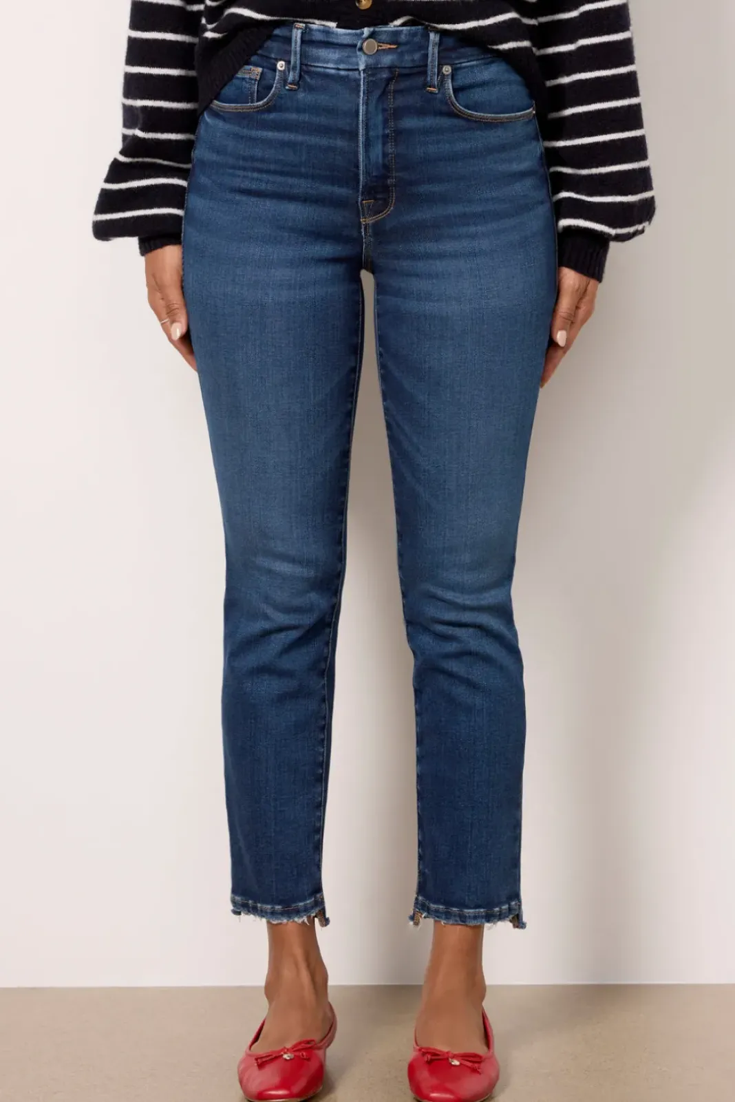 Jeans<GOOD AMERICAN Good Classic Baby Step Hem Indigo511