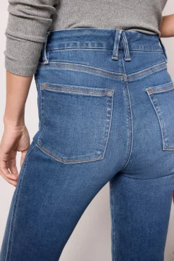Jeans<GOOD AMERICAN Good Curve Boot w Patch Pockets Indigo708