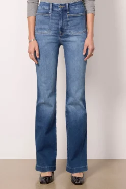 Jeans<GOOD AMERICAN Good Curve Boot w Patch Pockets Indigo708