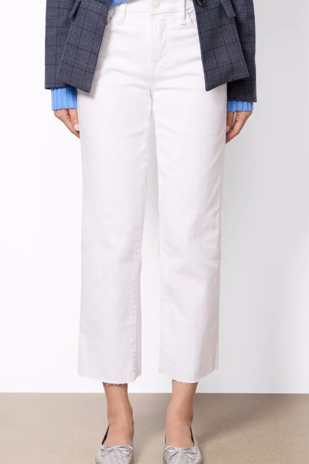 Jeans<GOOD AMERICAN Good Petite Straight Raw Hem White037