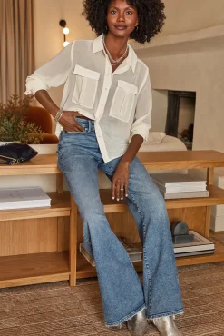 Jeans<GOOD AMERICAN Good Waist Palazzo Indigo746